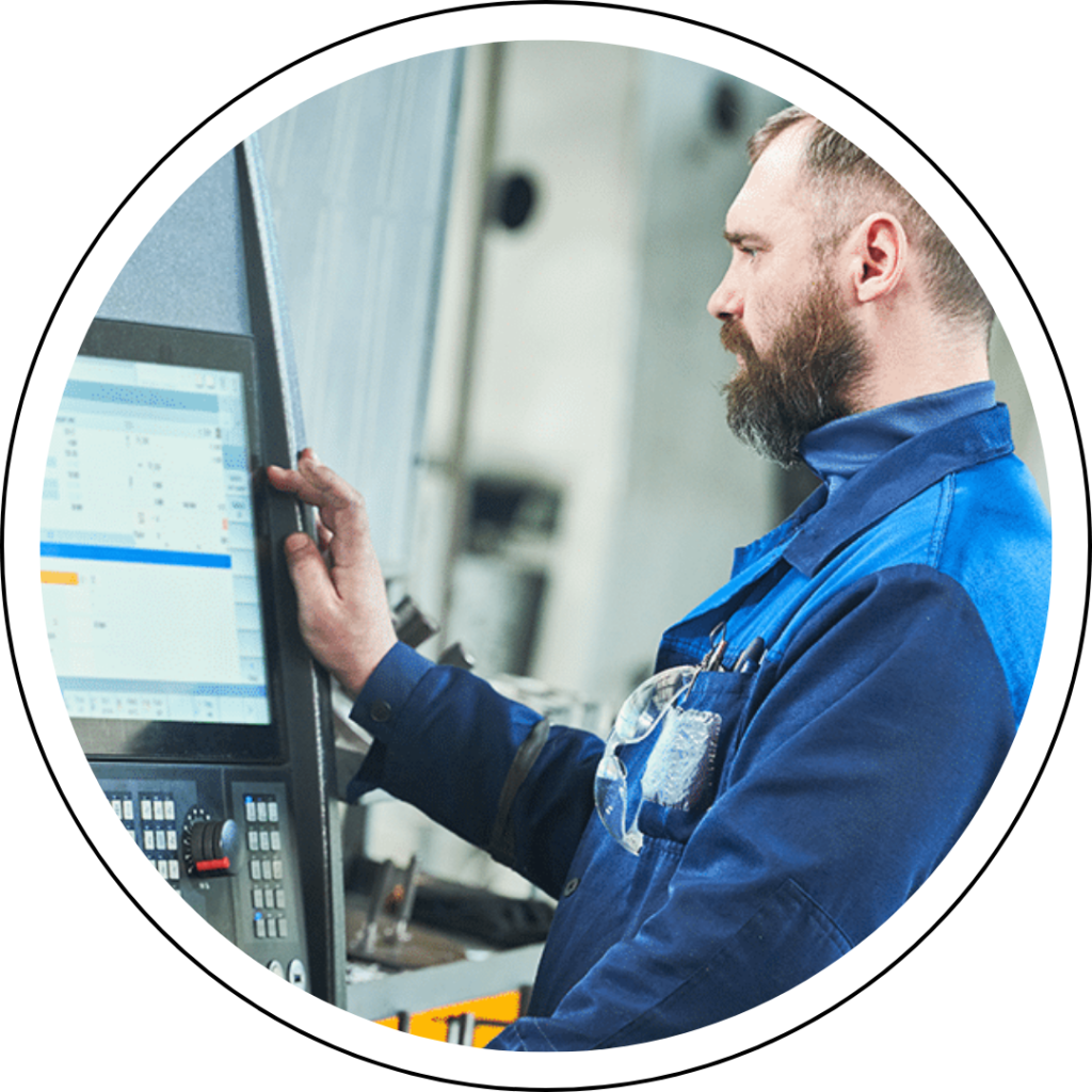 CNC operator on a milling machine/lathe